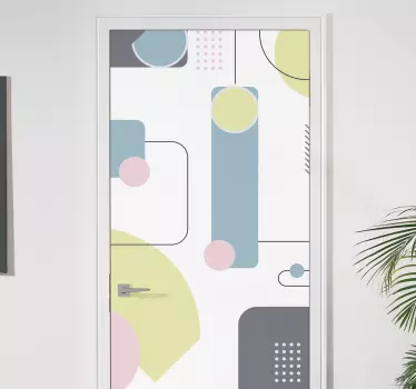 Folie Tür geometrische kreismuster - TenStickers