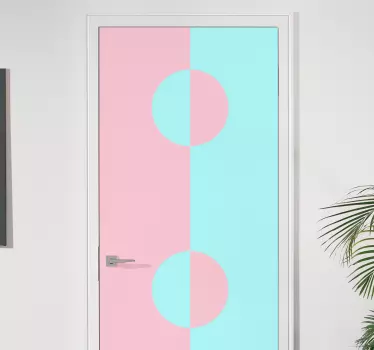 Folie Tür geometrisches kreismuster - TenStickers