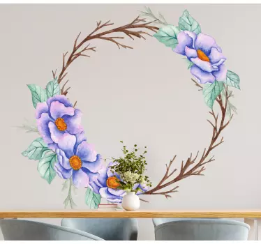 Folie tür im floralen kreismuster - TenStickers