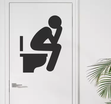 Folie Tür komische badezimmer figur - TenStickers