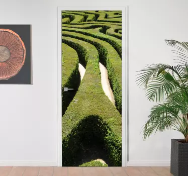 Türaufkleber kompliziertes grünes labyrinth - TenStickers