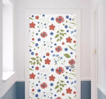 Folie Tür kreation botanischer motive - TenStickers
