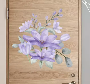 Folie tür lavendelblumenarrangement - TenStickers