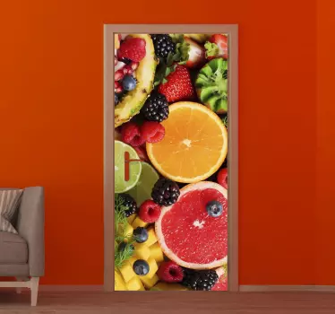 Folie Tür lebendiges frucht-medley - TenStickers