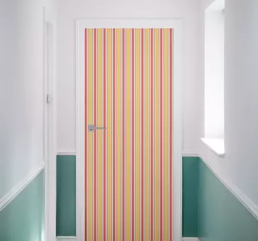 Folie Tür lebendiges streifenmuster - TenStickers