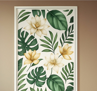 Folie Tür lotusblumenmuster - TenStickers