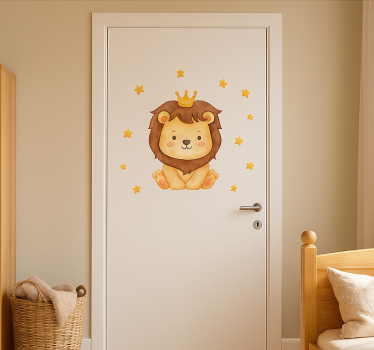 Folie Tür löwe für kinder - TenStickers