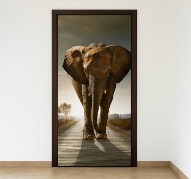 Folie Tür majestätischer großer elefant - TenStickers