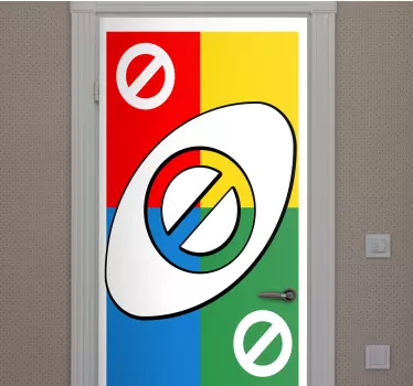 Folie tür mit buntem geometrischem design - TenStickers