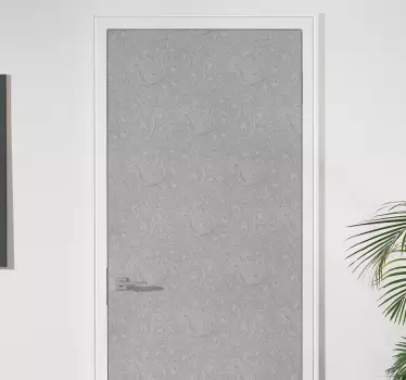 Folie tür mit elegantem grauem muster - TenStickers