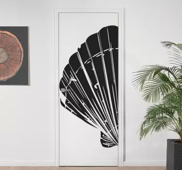 Folie tür mit elegantem muschel-muster - TenStickers