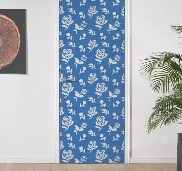 Folie tür mit eleganten botanischen motiven - TenStickers