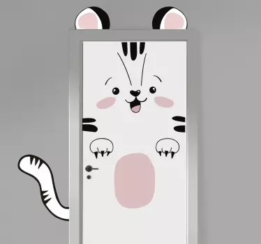 Folie tür mit fröhlichem katzen design - TenStickers