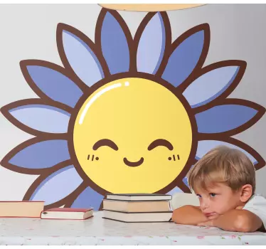 Folie tür mit fröhlichem sonnenblumen design - TenStickers