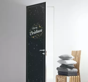 Folie tür mit fröhlichen weihnachtsgrüßen - TenStickers