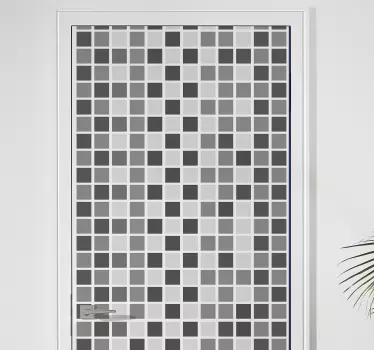 Folie tür mit geometrischem mosaikmuster - TenStickers