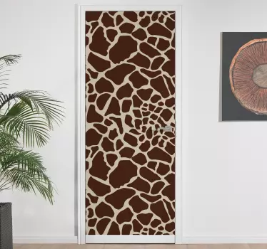 Folie tür mit giraffenmuster design - TenStickers