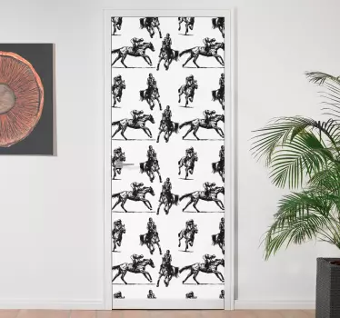 Folie tür mit historischen reitszenen - TenStickers