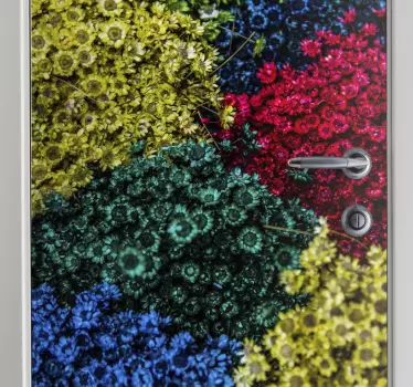 Folie tür mit lebhaften botanischen motiven - TenStickers