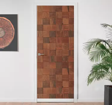 Folie Tür naturholzplatten - TenStickers