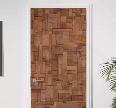 Folie Tür organisches holzmotiv - TenStickers