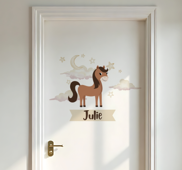 Folie tür personalisiertes pferd für kinderzimmer - TenStickers