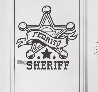 Folie Tür personalisiertes schmuckstück im sheriff-stil - TenStickers