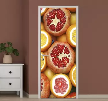 Folie Tür saftiges zitrus-medley - TenStickers
