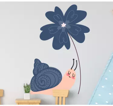 Folie tür schnecke und blume - TenStickers