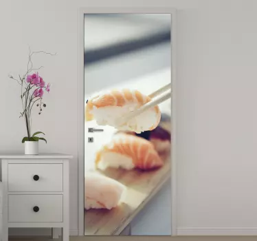 Folie tür sushi auf platte - TenStickers