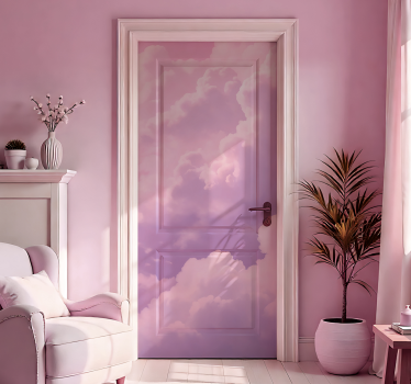 Folie Tür violettes wolkendesign - TenStickers