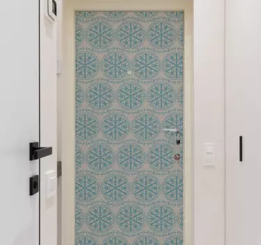 Folie Tür verziertes geometrisches muster - TenStickers