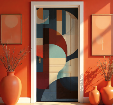Folie Tür von kandinsky inspiriertes geometrisches muster - TenStickers