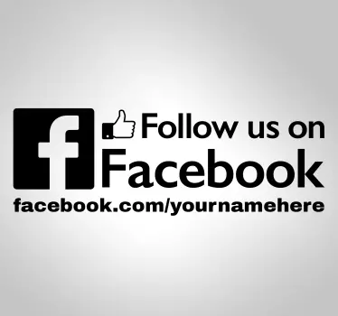 Follow us on Facebook Schaufensteraufkleber - TenStickers
