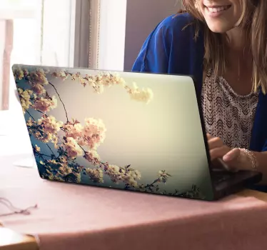 Blumenranke Laptop Aufkleber - TenStickers