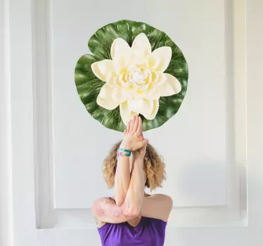 Wandtattoo Wohnzimmer Lotusblüte Blattform - TenStickers