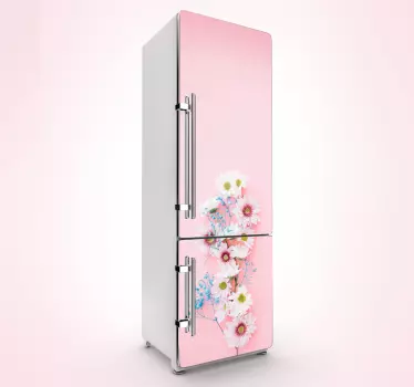 Wandtattoo Blumen Rosa Kühlschrank Blumen - TenStickers
