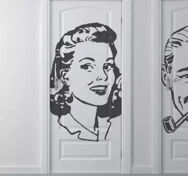 Frau der 40er Jahre Türaufkleber - TenStickers