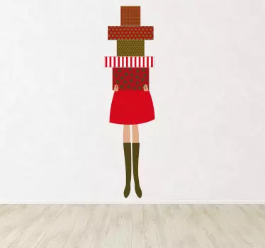 Frau mit Geschenken Aufkleber - TenStickers