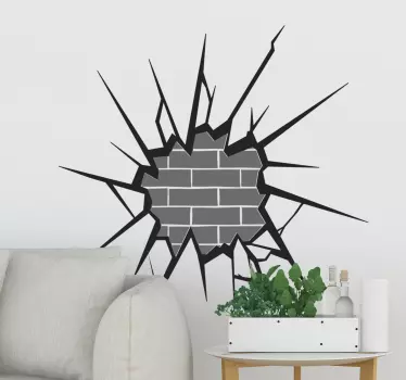 Freigelegte Mauer 3d effekte wandtattoo - TenStickers