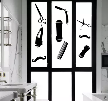 friseursymbole Fenster Aufkleber - TenStickers