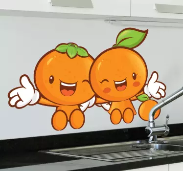 Fröhliche Mandarinen Sticker - TenStickers
