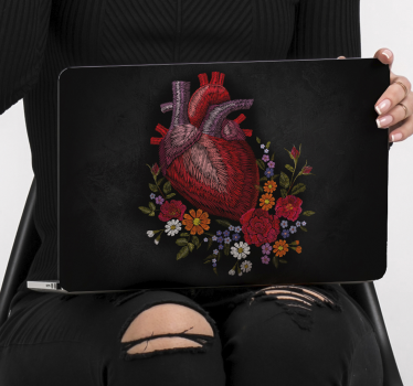 Frühlings herz laptop Aufkleber - TenStickers