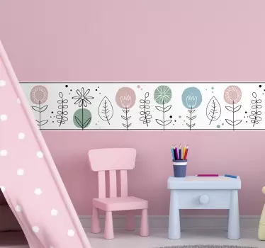 Frühlingsblume bordüren aufkleber - TenStickers