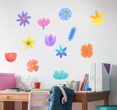 Frühlingsblumen Set Blume Wandaufkleber - TenStickers
