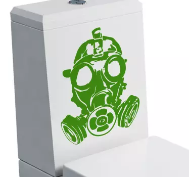 Wandtattoo Badezimmer Gasmaske Sticker - TenStickers