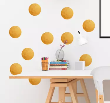 Gelbe kreise wohnzimmer Wandtattoo - TenStickers