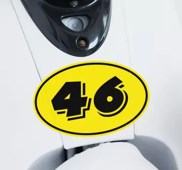 Gelbe Nummer motorradaufkleber - TenStickers