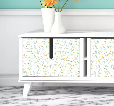 Gelber blumenmöbelaufkleber - TenStickers