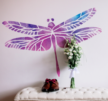 Geometrische libelle wandtattoo - TenStickers